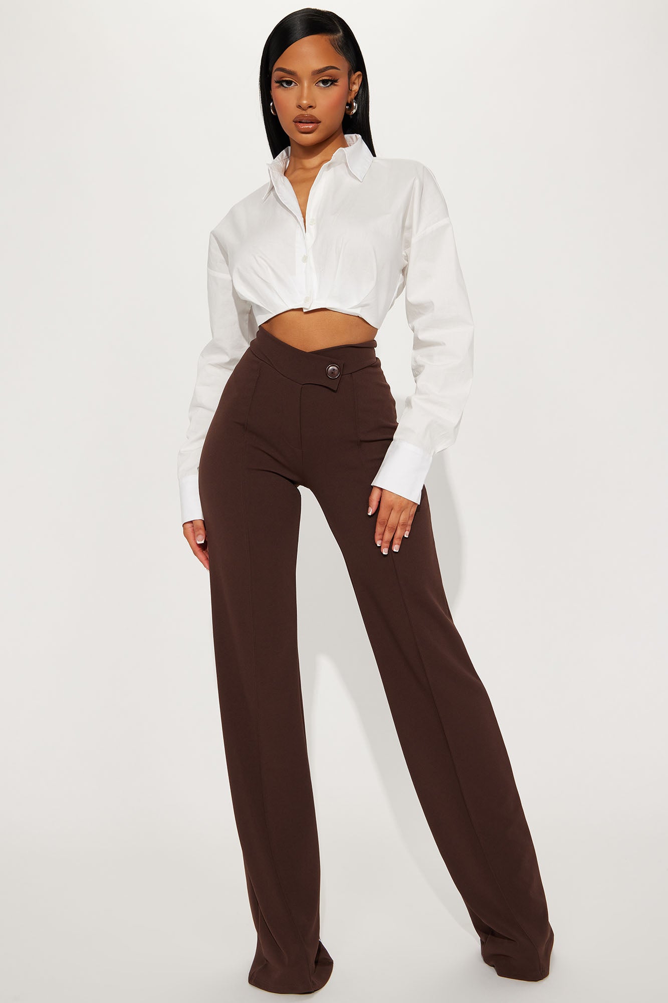 Tall Call It Even Wide Leg Dress Pants - Chocolate, Fashion Nova, Pants