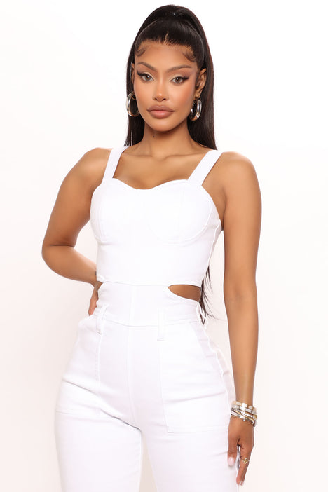 Fashion nova top white jumpsuit