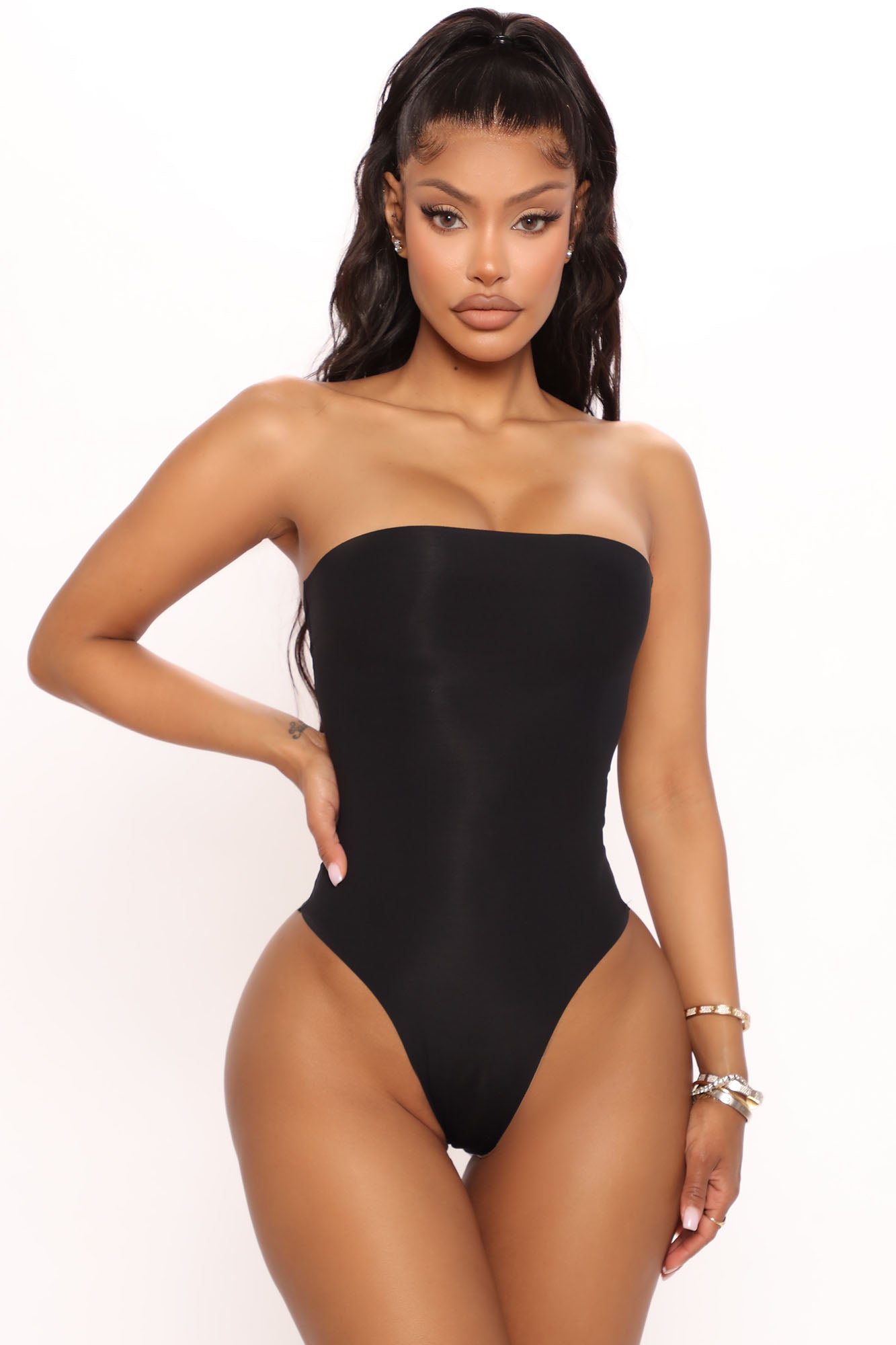 Feeling My Curves Shapewear Strapless Bodysuit - Black