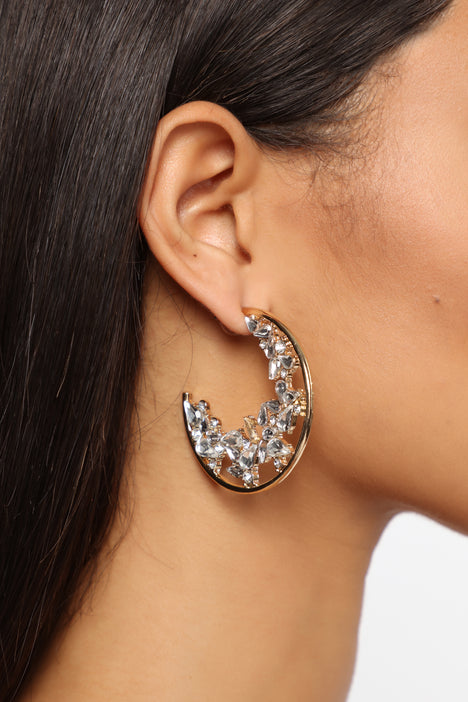 What A Gem Hoop Earrings Gold