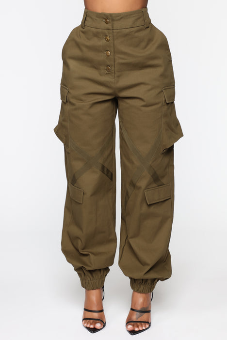 Talk It Up Oversized Cargo Pant - Olive, Fashion Nova, Pants