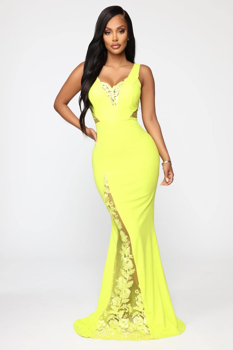 Pretty Flawless Lace Cut Out Maxi Dress - Lime | Fashion Nova, Dresses ...