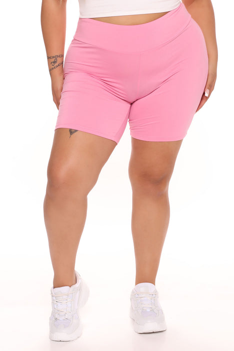 Out Of My League Biker Shorts - Pink