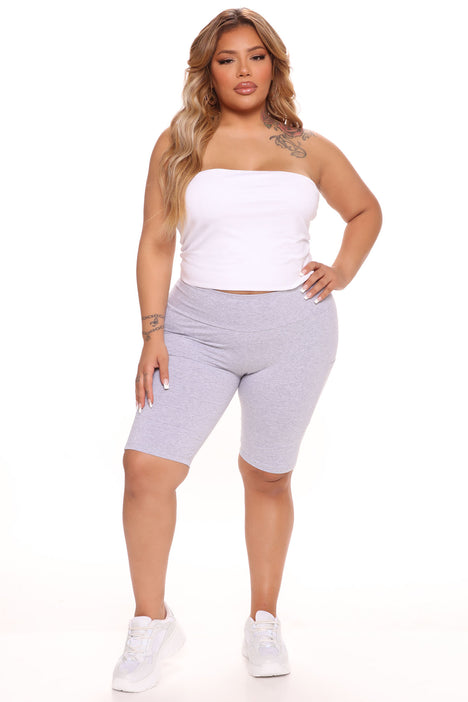 Keeping Up Biker Short Heather Grey