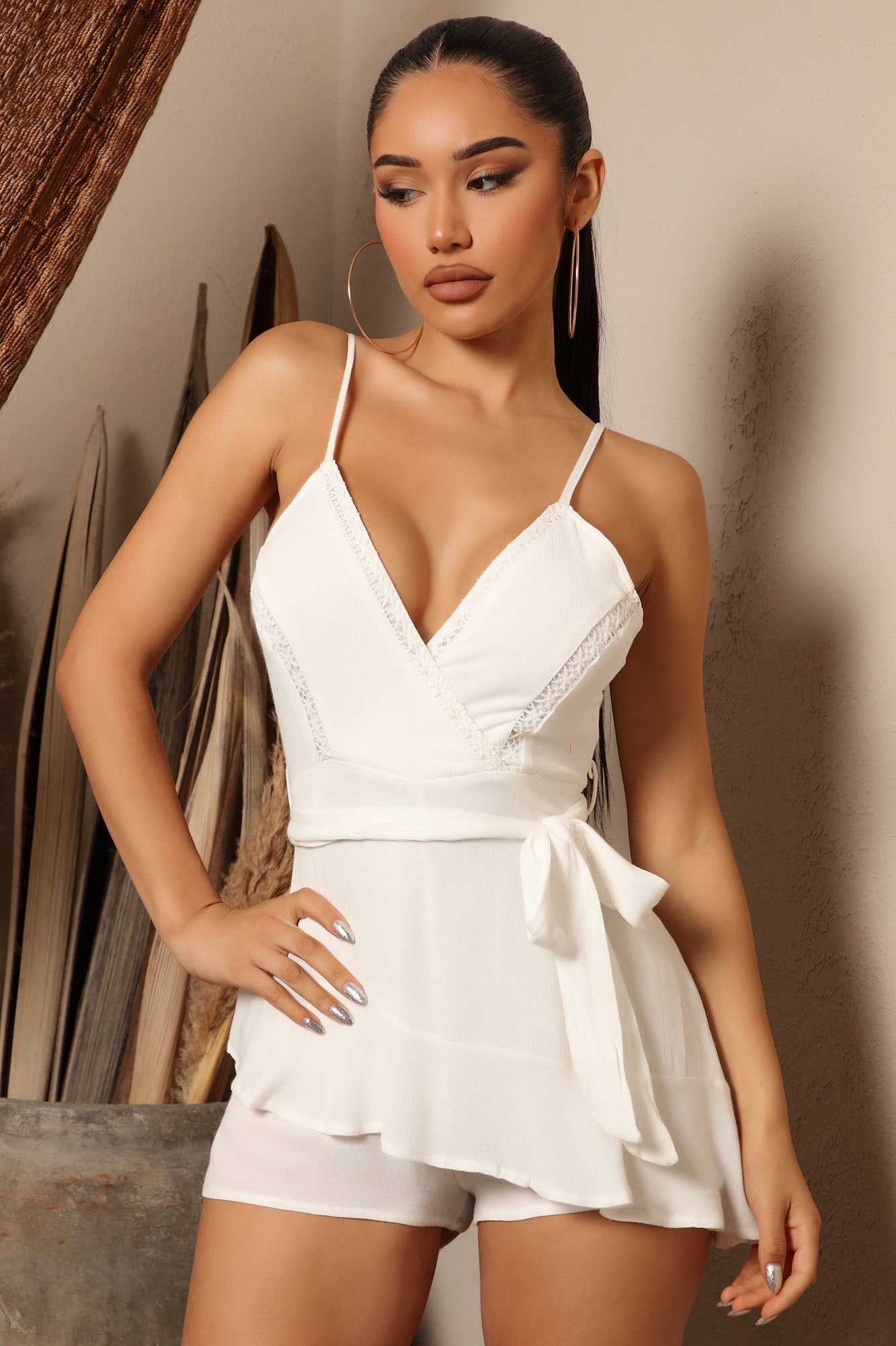 White cheap romper petite