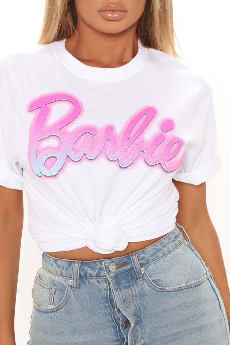 She's The Star Barbie Short Sleeve Top - White, Fashion Nova, Screens Tops  and Bottoms