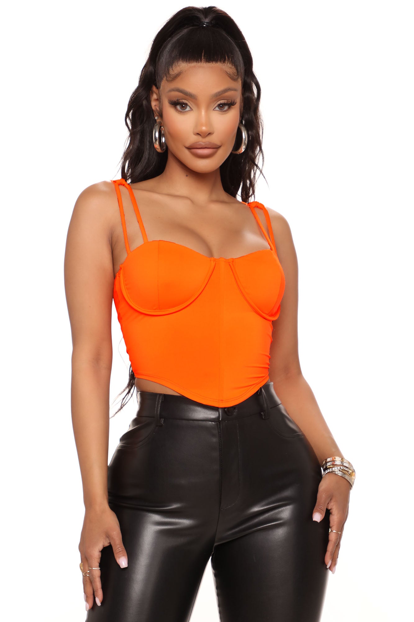 Orange discount bustier top