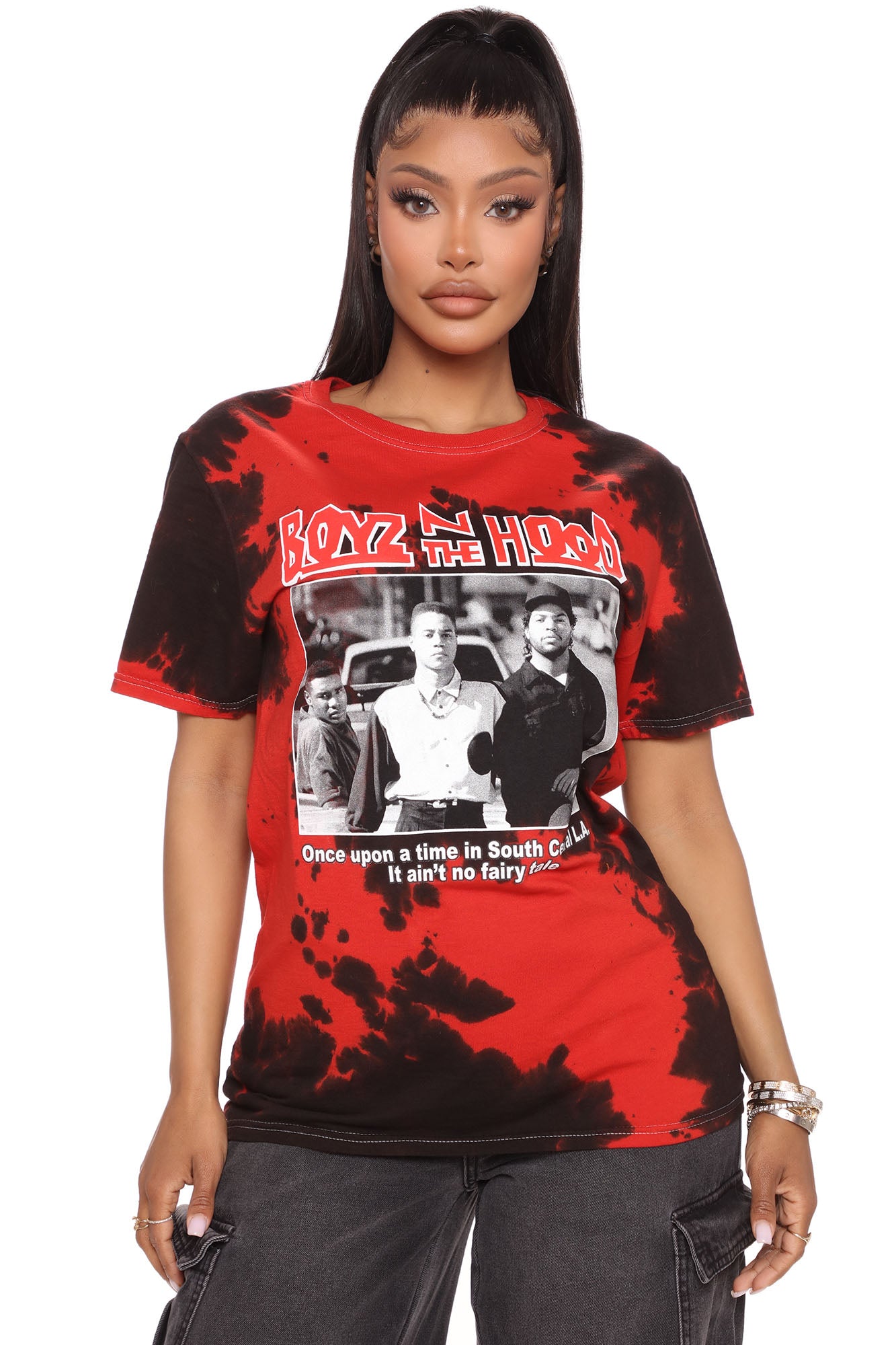 Boyz N The Hood Washed Tee Red combo