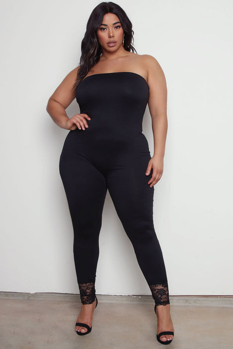 All Day Basic Tube Jumpsuit Black Fashion Nova Jumpsuits