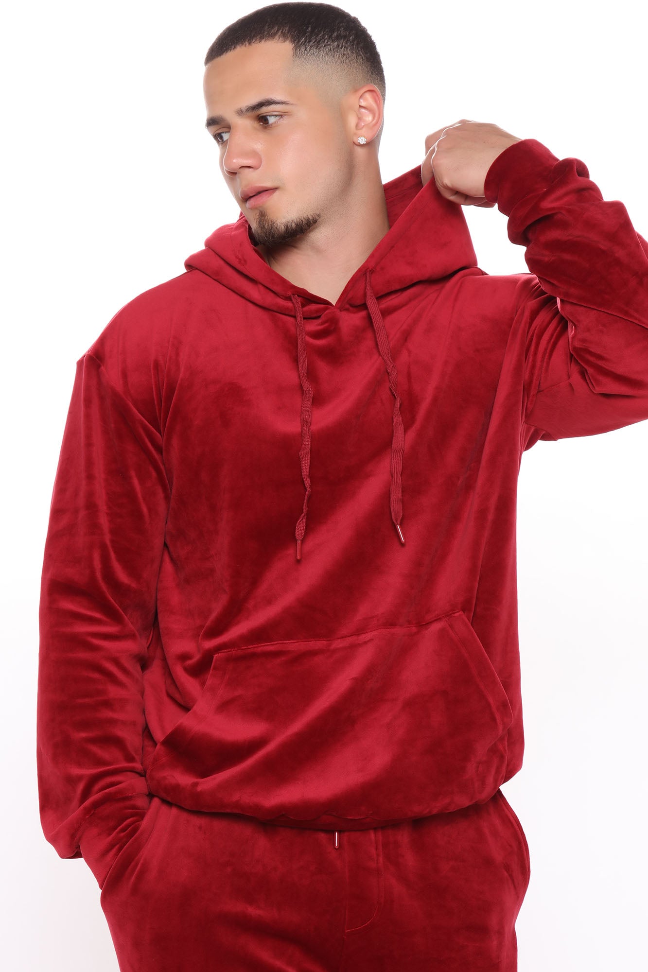 Mason Velour Hoodie Red