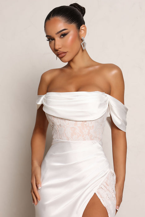 White long dress cheap fashion nova