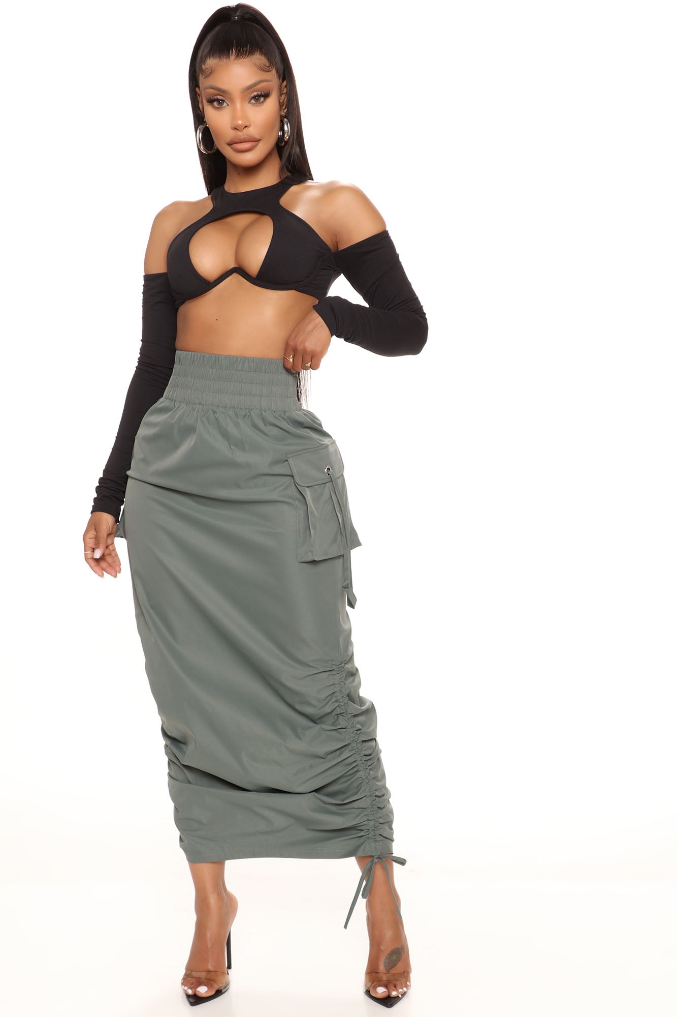 Tell You What I Want Maxi Skirt Olive