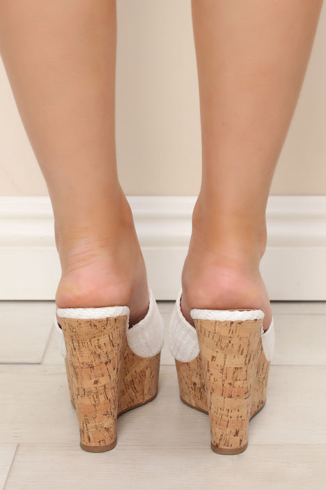 White and on sale cork wedges