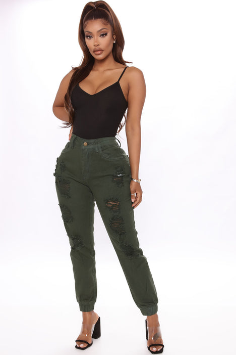 Fashion nova denim joggers clearance