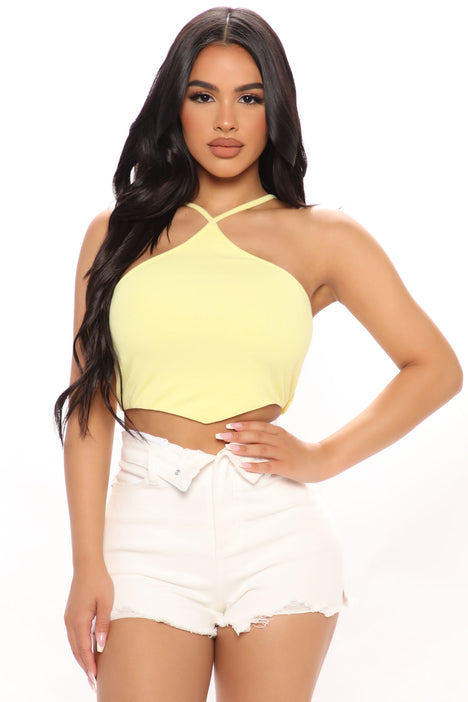 Fashion nova yellow 2025 top