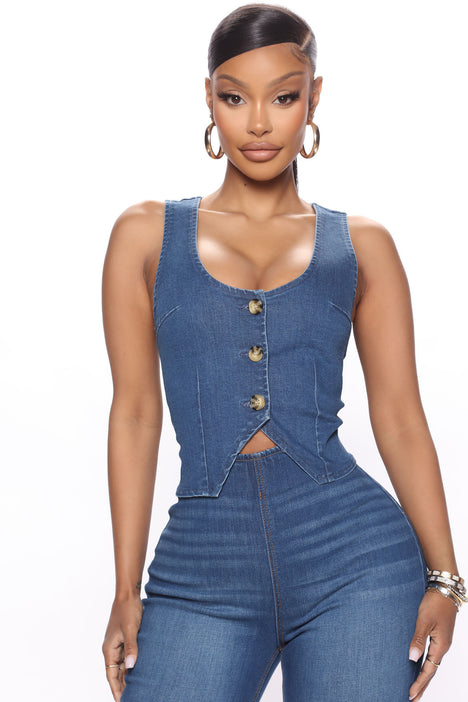 Sexy discount denim vest