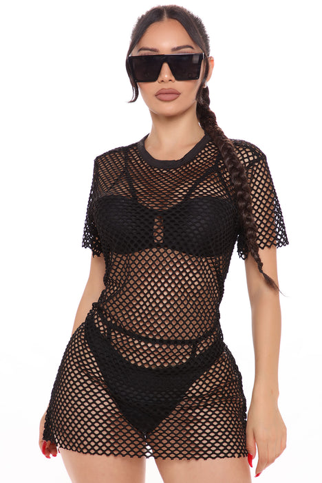 Fishnet bathing suit cover sales