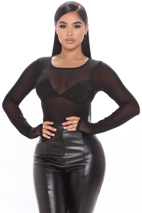 Into The Night Mesh Top Black