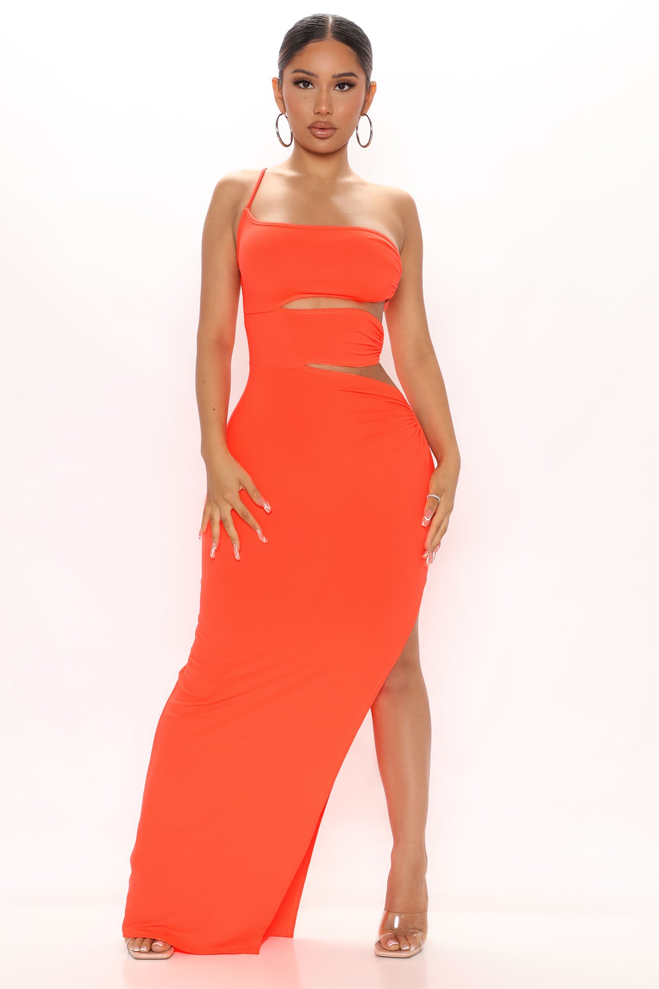 Neon orange dress fashion store nova