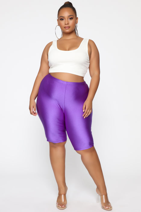 Plus size purple biker shorts clearance