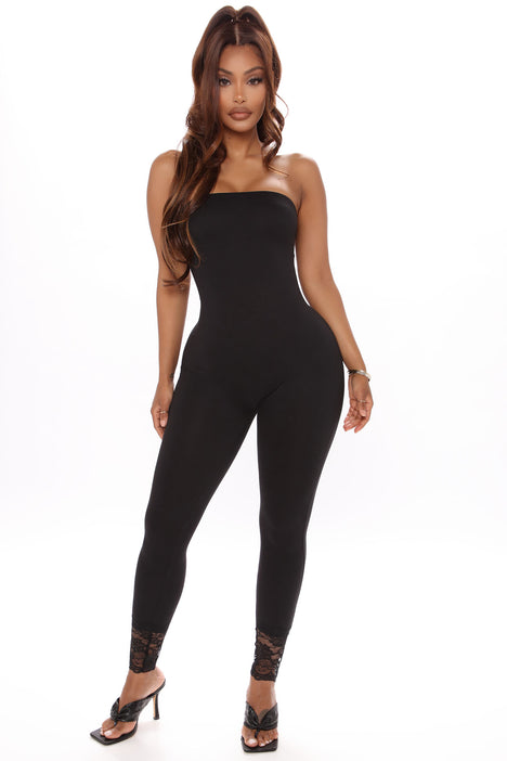 All Day Basic Tube Jumpsuit Black Fashion Nova Jumpsuits