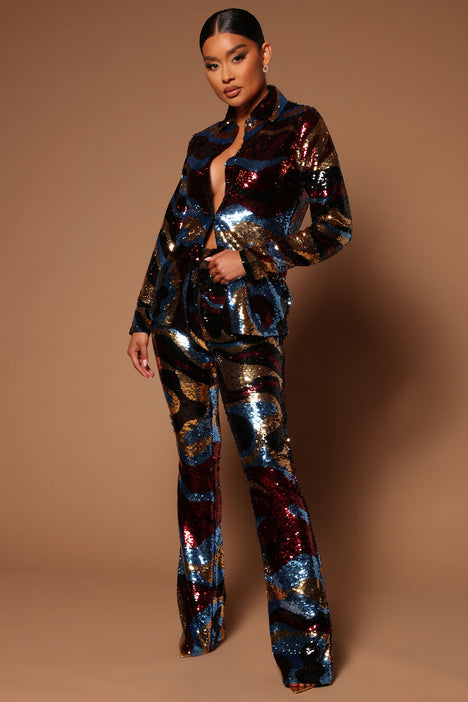 Multi color sequin on sale pants