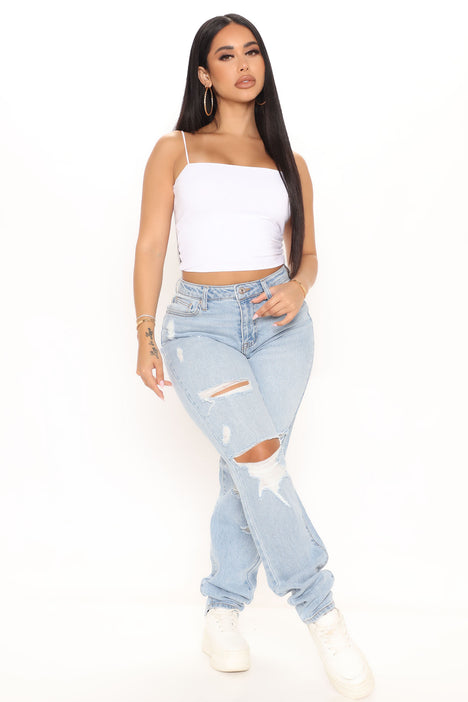 Fashion nova jeans ripped front top and back