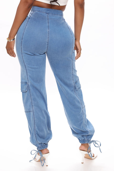 Fashion nova hot sale denim joggers