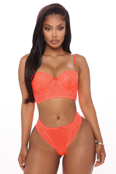 Buy online Coral Cotton Blend Bras And Panty Set from lingerie for