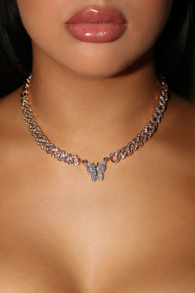 Icy top butterfly choker