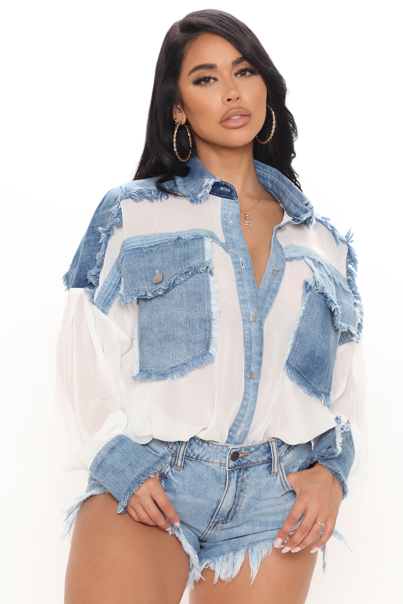 Denali Denim Top - Medium Wash | Fashion Nova, Shirts & Blouses | Fashion  Nova