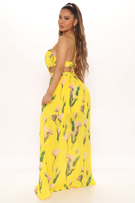 Florentine Floral Maxi Dress Yellow combo