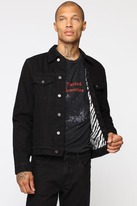 Black denim jacket fashion nova sales