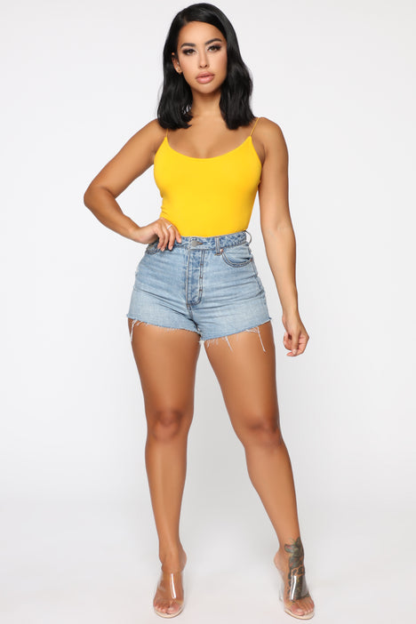 Yellow bodysuit outfit sales