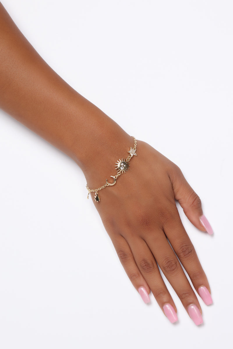 Star And Moon Charm Bracelet Gold Fashion Nova, Jewelry Fashion Nova