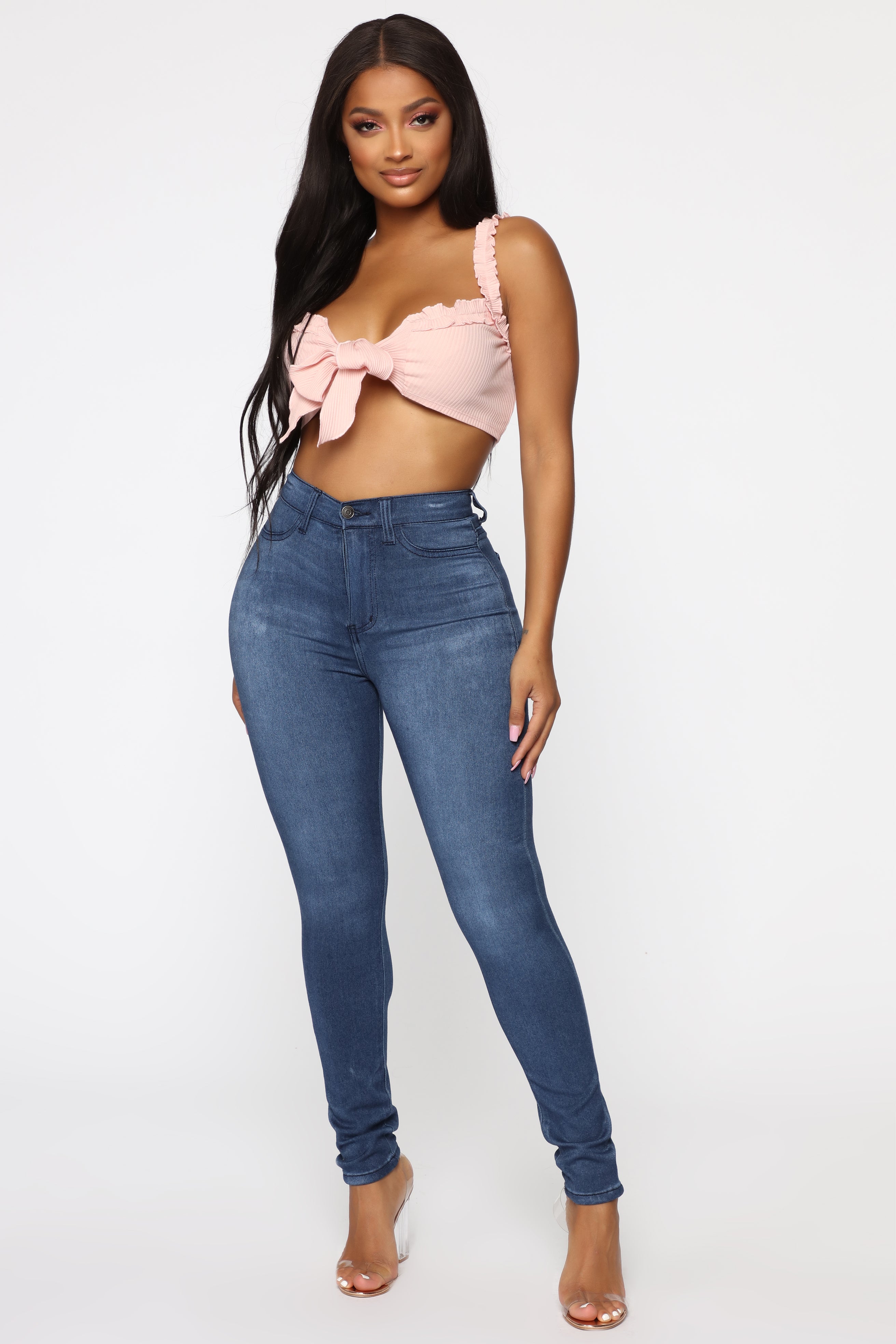 Fashion Nova Size 3X Plus Jeans Stretchy Lightweight Soft Light Wash Modern