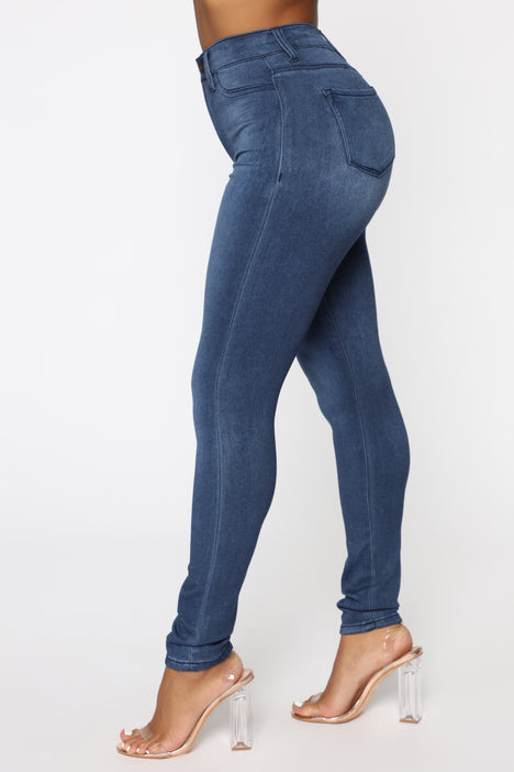 Dream Come True Stacked Jeans - Medium Blue Wash, Fashion Nova, Jeans