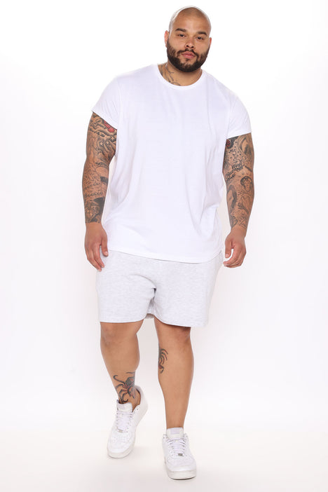 White heather sales fleece volley shorts