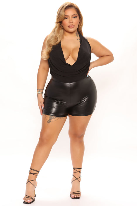 Needy Faux Leather Shorts Black Fashion Nova Shorts Fashion
