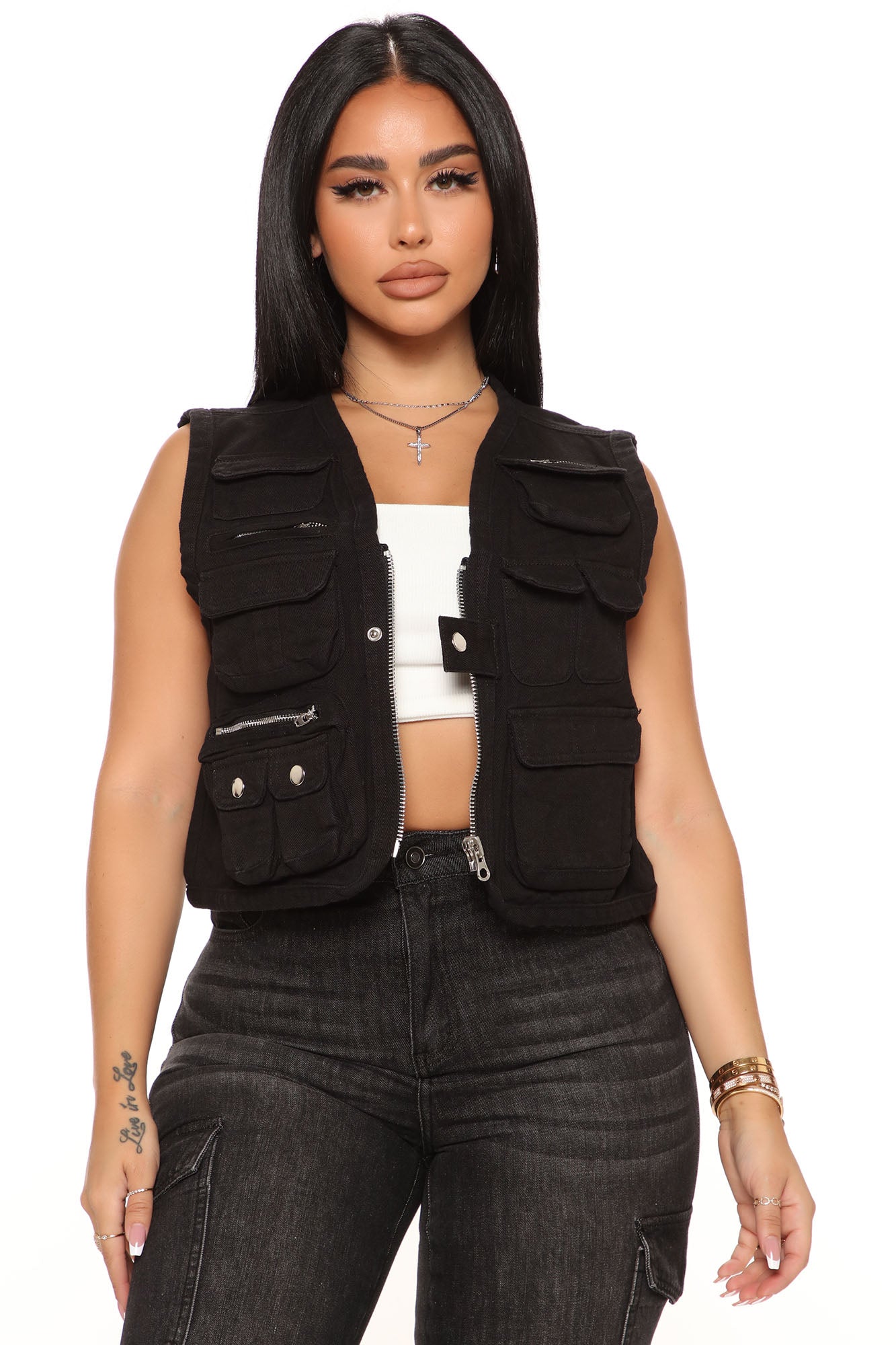 Denim store cargo vest