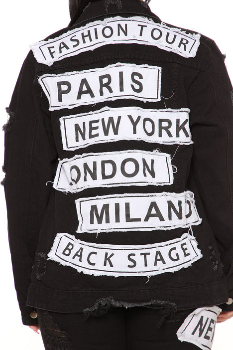 Black denim jacket fashion nova sales