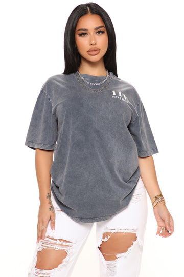 Image of 111 Angel Number Tunic Top - Grey/combo