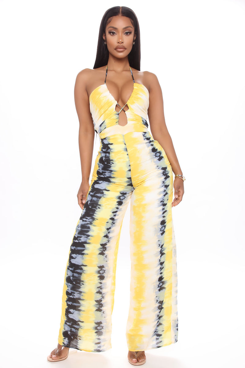 Not Your Perfect Babe Tie Dye Jumpsuit - Yellow/combo | Fashion Nova ...