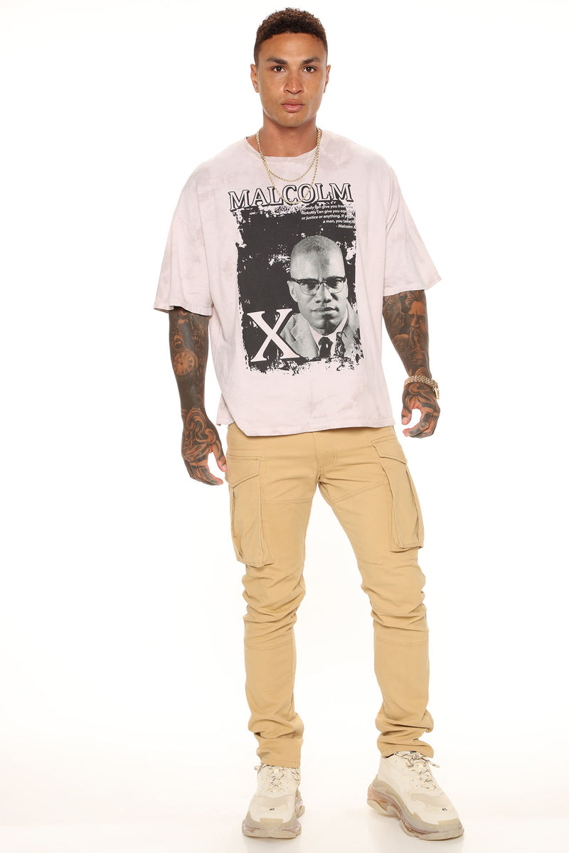 Malcolm X Faces Short Sleeve Tee - Sand | Fashion Nova, Mens Graphic ...