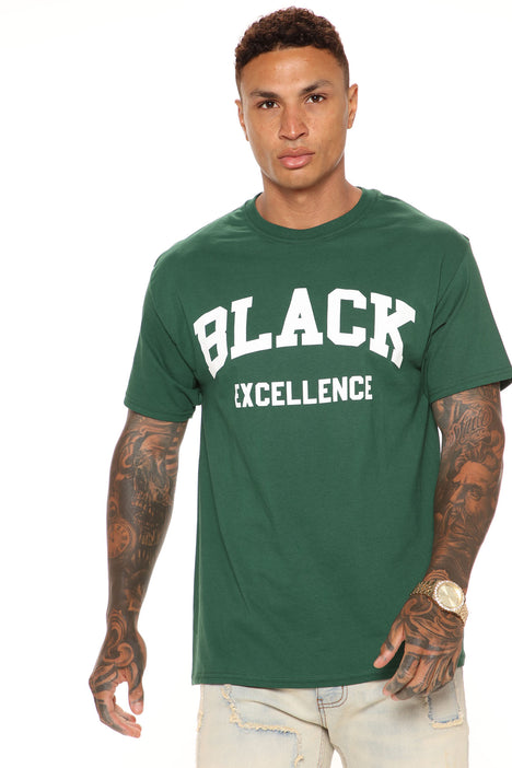 Green black and shop white graphic tee