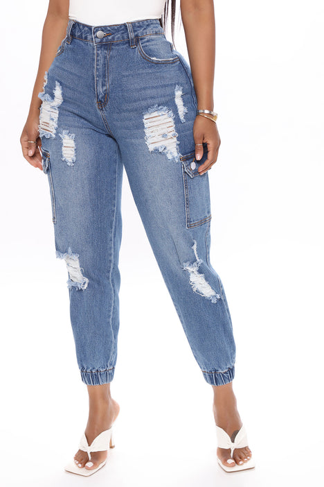 Fashion nova deals denim joggers