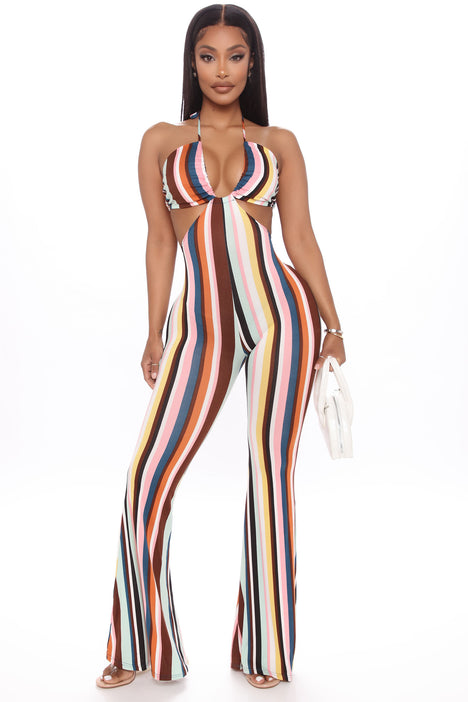 Fashion nova on sale striped jumpsuit