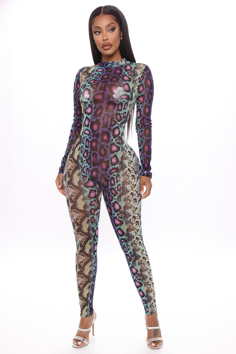 Sassy Slither Snake Jumpsuit - Purple/combo | Fashion Nova, Jumpsuits ...