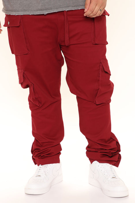 Red cargo top pants fashion nova