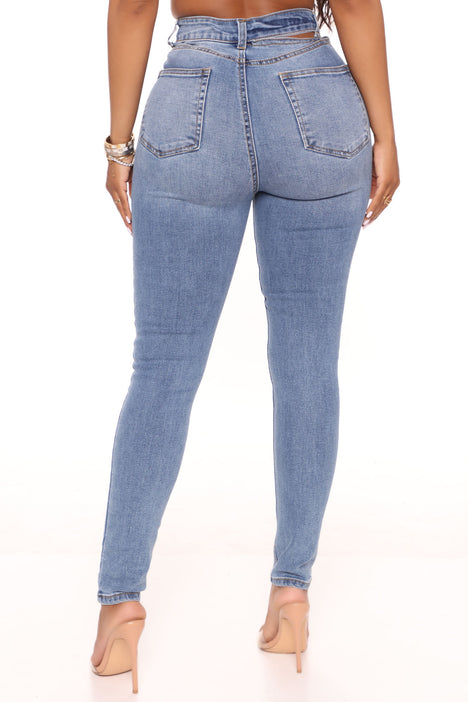 Picturesque Cut Out Skinny Jeans Dark Wash